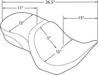 Drag Specialties - Drag Specialties Low Profile Touring Seat with Built-In Passenger Backrests - Mild Stitch - 0810-1585 - Image 3