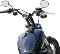 Thrashin Supply Company - Thrashin Supply Company Straight Handlebar Riser Kit with Gauge Cutout - 8in. - Anodized Black - TSC-8025-1 - Image 2