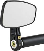 Joker Machine - Joker Machine Cafe Style Bar End Mirror 3 7/8in. W x 2 7/16in. T Mirror End - Stem D - Black Anodized - 09-314-DB - Image 1