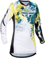 Fly Racing - Fly Racing Kinetic Womens Jersey (2017) - 370-628M - Teal/Yellow - Medium - Image 1