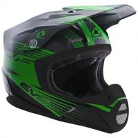 EVS - EVS Works Graphics Youth Helmet - H16T3W-MGYGNBK-YL - Matte Gray/Green/Black - Large - Image 1
