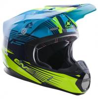 EVS - EVS Works Graphics Youth Helmet - H16T3W-BUHVY-YL - Blue/Hi-Viz Yellow - Large - Image 2