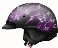 Zoan - Zoan Route 66 Butterfly Graphics Helmet - 031-212 - Matte Black/Purple - 2XS - Image 1
