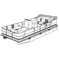 Carver by Covercraft - Carver Performance Poly-Guard Styled-to-Fit Boat Cover f/20.5&#39; Pontoons w/Bimini Top &amp; Rails - Grey - Image 2