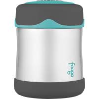Thermos - Thermos Foogo&reg; Stainless Steel, Vacuum Insulated Food Jar - Teal/Smoke - 10 oz. - Image 1