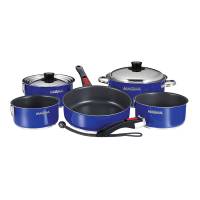 Magma - Magma Nesting 10-Piece Induction Compatible Cookware - Cobalt Blue Exterior & Slate Black Ceramica Non-Stick Interior - Image 1