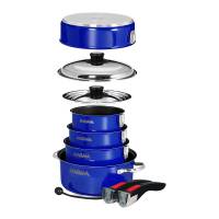 Magma - Magma Nesting 10-Piece Induction Compatible Cookware - Cobalt Blue Exterior & Slate Black Ceramica Non-Stick Interior - Image 2