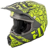 Fly Racing - Fly Racing F2 Carbon Fracture Helmet - 73-4170-4-L - Matte Gray/Hi-Vis - Large - Image 1