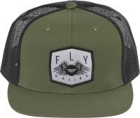 Fly Racing - Fly Racing Freedom Trucker Hat - Army Green - 351-0065 - Army Green - OSFA - Image 1