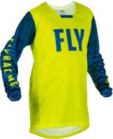 Fly Racing - Fly Racing Kinetic Wave Youth Jersey - 375-525YS - Hi-Vis/Blue - Small - Image 1