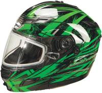 G-Max - G-Max GM54S Highmark Snow Helmet - G2544223 TC-3 - Black/Green/Silver - X-Small - Image 1