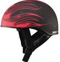 G-Max - G-Max GM65 Naked Skull Flame Helmet - G1657203 - Skull Flame Flat Black/Red - X-Small - Image 1