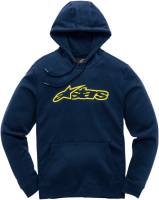 Alpinestars - Alpinestars Blaze Fleece Pullover Hoodie - 10375311370502X - Navy/Yellow - 2XL - Image 1