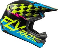 Fly Racing - Fly Racing Kinetic Sketch MIPS Youth Helmet - 73-3460YM - Blue/Hi-Vis/Black/Pink - Medium - Image 3
