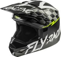Fly Racing - Fly Racing Kinetic Sketch MIPS Youth Helmet - 73-3468YM - Black/White/Hi-Vis - Medium - Image 1