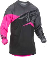 Fly Racing - Fly Racing F-16 Youth Jersey - 372-928YL - Neon Pink/Black/Gray - Large - Image 1
