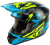 Fly Racing - Fly Racing Kinetic Shocked Youth Helmet - 73-3456-2 - Black/Teal - Medium - Image 1