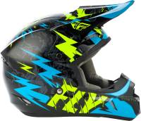Fly Racing - Fly Racing Kinetic Shocked Youth Helmet - 73-3456-2 - Black/Teal - Medium - Image 2
