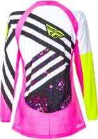 Fly Racing - Fly Racing Kinetic Womens Jersey - 371-6292X - Neon Pink/Hi-Vis - 2XL - Image 3