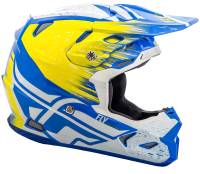 Fly Racing - Fly Racing Toxin Resin Helmet  - 73-8527-4-XS - White/Yellow/Blue - X-Small - Image 2
