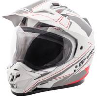 G-Max - G-Max GM11D Dual Sport Expedition Helmet - G5112433 TC-15 - Flat White/Red - X-Small - Image 1