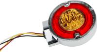 HardDrive - HardDrive Halo LED Turn/Stop Signal - Amber/Red LED with Chrome Housing and Clear Lens - 164502 - Image 2