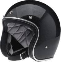 Biltwell Inc. - Biltwell Inc. Bonanza Mini Flake Helmet - BHMIDGLMINMED - Midnight Black - Medium - Image 1