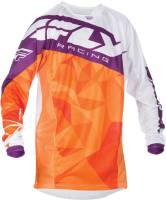 Fly Racing - Fly Racing Kinetic Crux Youth Jersey - 370-527YX - Orange/White/Purple - X-Large - Image 3