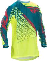 Fly Racing - Fly Racing Kinetic Trifecta Mesh Jersey - 370-328S - Hi-Vis/Teal - Small - Image 1