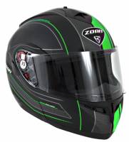 Zoan - Zoan Optimus Raceline Graphics Snow Helmet with Electric Shield - 138-153SN/E - Matte Black/Green - X-Small - Image 1