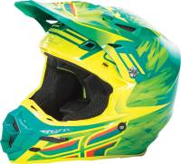 Fly Racing - Fly Racing F2 Carbon MIPS Shorty Replica Helmet - 73-4086S - Teal/Hi-Vis Yellow - Small - Image 1