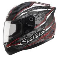G-Max - G-Max GM69 Mayhem Helmet - G7693204 TC-1 - Mayhem Matte Black/Silver/Red - Small - Image 1