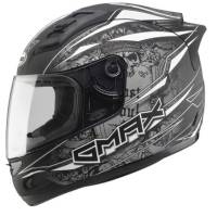 G-Max - G-Max GM69 Mayhem Helmet - G7693454 TC-17 - Mayhem Matte Black/Silver/White - Small - Image 1