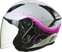 Fly Racing - Fly Racing Tourist Cirrus Helmet - F73-8108~5 - Cirrus White/Pink - X-Large - Image 3