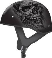 G-Max - G-Max GM65 Ghost Helmet - G1655073 - Ghost/RIP Flat Black/Silver - X-Small - Image 1