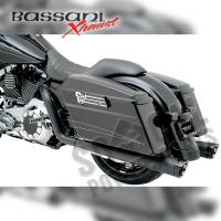 Bassani Manufacturing - Bassani Manufacturing +P Stepped True-Duals Exhaust System - Black with Black Fluted End Caps - 1F46RB - Image 3