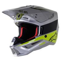 Alpinestars - Alpinestars SM5 Bond Helmet - 8303522-1956-L - Silver/Yellow Fluo/Military Green Glossy - Large - Image 1