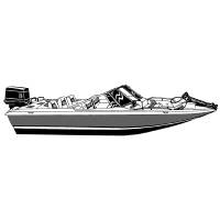 Carver by Covercraft - Carver Performance Poly-Guard Styled-to-Fit Boat Cover f/19.5&#39; Fish &amp; Ski Style Boats w/Walk-Thru Windshield - Grey - Image 2