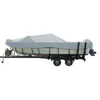 Carver by Covercraft - Carver Performance Poly-Guard Wide Series Styled-to-Fit Boat Cover f/16.5&#39; Aluminum V-Hull Boats w/Walk-Thru Windshield - Grey - Image 1
