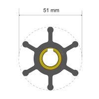 Albin Pump Marine - Albin Pump Premium Impeller Kit - 51 x 12.7 x 22mm - 6 Blade - Key Insert - Image 1