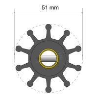 Albin Pump Marine - Albin Pump Premium Impeller Kit - 51 x 12 x 22mm - 10 Blade - Pin Insert - Image 1