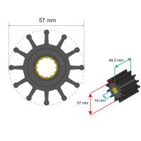 Albin Pump Marine - Albin Pump Premium Impeller Kit 57 x 16 x 48.2mm - 12 Blade - Spline Insert - Image 2
