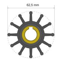 Albin Pump Marine - Albin Pump Premium Impeller Kit 62.5 x 16 x 32mm - 12 Blade - Key Insert - Image 1