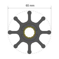 Albin Pump Marine - Albin Pump Premium Impeller Kit 65 x 16 x 50mm - 8 Blade - Spline Insert - Image 1