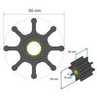 Albin Pump Marine - Albin Pump Premium Impeller Kit 65 x 16 x 50mm - 8 Blade - Spline Insert - Image 2