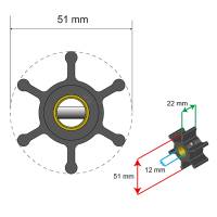 Albin Pump Marine - Albin Pump Premium Impeller Kit - 51 x 22 x 12mm - 6 Blade - Pin Insert - Image 2