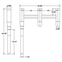 TACO Marine - TACO Deluxe Trident Rod Holder Cluster Offset w/Tool Caddy - Image 2