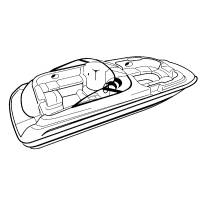 Carver by Covercraft - Carver Performance Poly-Guard Styled-to-Fit Boat Cover f/20.5&#39; Sterndrive Deck Boats w/Walk-Thru Windshield - Grey - Image 2