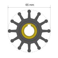 Albin Pump Marine - Albin Pump Premium Impeller Kit 65 x 15.8 x 41.5mm - 12 Blade - Key Insert - Image 1