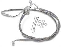 Drag Specialties - Drag Specialties Extended Stainless Steel Front Brake Line Kit - Clear Coated - 16in./32 7/8in. - 660411-6 - Image 1